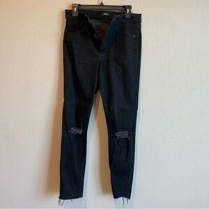 Express Women's Black Ripped Skinny Jeans